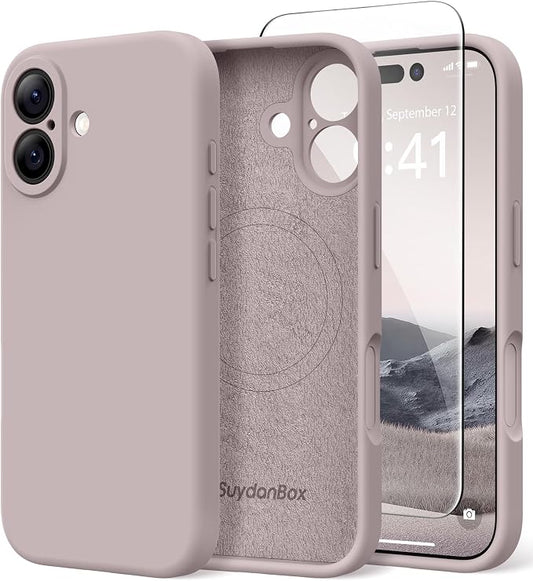 Magnetic for iPhone 17 Case, Compatible with MagSafe, [Full Camera Protection][Screen Protector] Silicone Shockproof Protective Phone Case for iPhone 17 6.3", Hazel