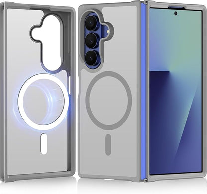 Pilaru for Samsung Galaxy Z Fold 7 case [Compatible with Magsafe] Translucent Matte Magnetic Phone Case,Slim Thin Duty Shockproof Protection Z Fold 7 Cover -Gray