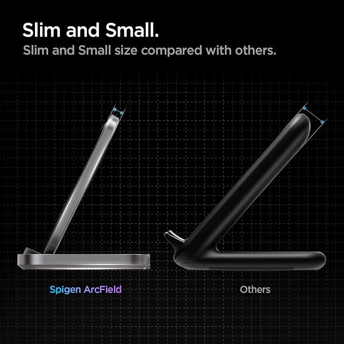 Spigen [Designed for Samsung] Super Fast Wireless Charger Stand for Samsung Galaxy Z Fold Flip 6 5 4 3 S25 Ultra S25 Plus S25 S24 Ultra Plus S23 S22 and More [No Adapter Included]