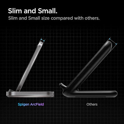 Spigen [Designed for Samsung] Super Fast Wireless Charger Stand for Samsung Galaxy Z Fold Flip 6 5 4 3 S25 Ultra S25 Plus S25 S24 Ultra Plus S23 S22 and More [No Adapter Included]