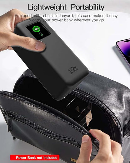 Silicone Case for UGREEN Nexode Power Bank (20000mAh 130W) Full-Body Protective Cover for UGREEN Portable Charger,Precise Port Cutouts (Case Only) Black