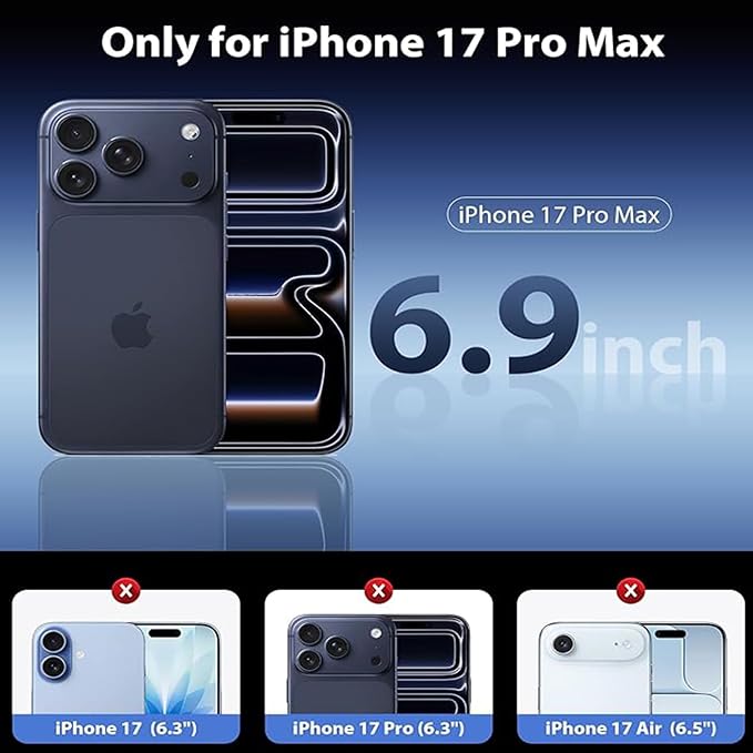 Battery Case for iPhone 17 Pro Max,Upgraded 12000mAh Capacity Rechargeable Portable Extended Charger Case Wireless Charging Compatible with iPhone 17 Pro Max(6.9 inch) Charging Cover & Carplay (Black)