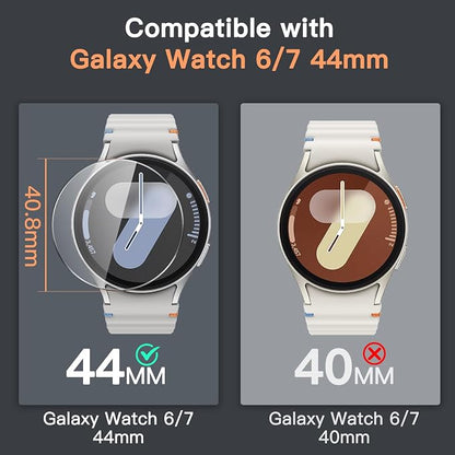 JETech Screen Protector for Samsung Galaxy Watch 7/6 44mm, 3-Pack | Tempered Glass Protection, HD Clear, Anti-Scratch Design