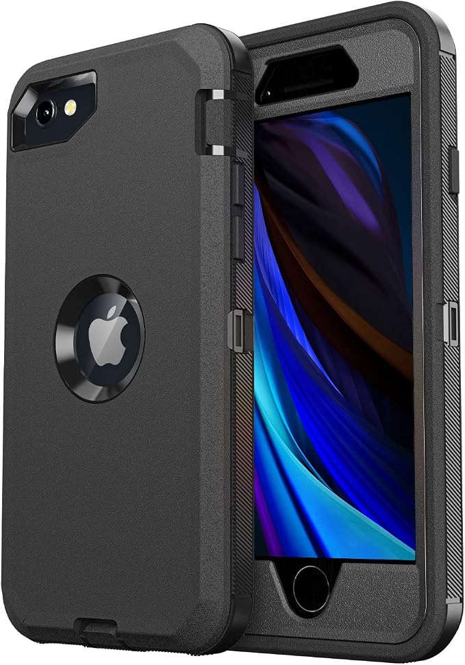jaroco for iPhone SE Case 2022/2020/3rd/2rd,iPhone 8/7 case [Shockproof] [Dropproof] [Military Grade Drop Tested] with Non-Slip Removable Heavy Duty Full Body Phone Case-Black
