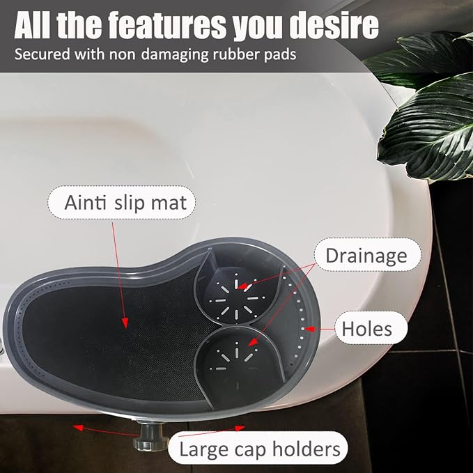 Heayzoki Hot Tub Tray Table with Adjustable Drink Holders, Spa Cup Holder, Durable Portable Accessory