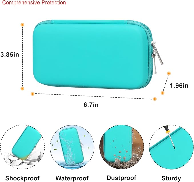 Elonbo Carrying Case for Apple MagSafe Charger Battery Pack, Hard Travel Organize Bag for Mag Safe Magnetic Power Bank for iPhone 13/13 Pro, Extra Mesh Pocket Fits Power Adapter Cable, Green