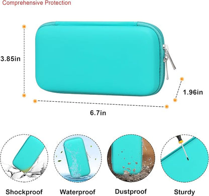 Elonbo Carrying Case for Apple MagSafe Charger Battery Pack, Hard Travel Organize Bag for Mag Safe Magnetic Power Bank for iPhone 13/13 Pro, Extra Mesh Pocket Fits Power Adapter Cable, Green