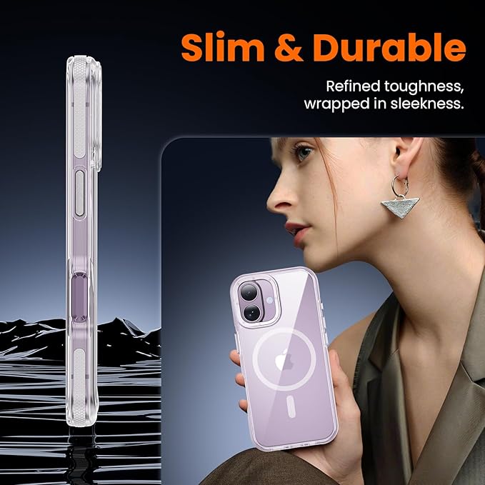 3 in 1 for iPhone 17 Case Clear Bumper,Fits MagSafe, Yellowing-Resistant Acrylic Back, Shockproof Guard Corners, Military-Grade Protection for Phone Cover 6.3 inch