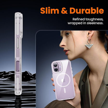 3 in 1 for iPhone 17 Case Clear Bumper,Fits MagSafe, Yellowing-Resistant Acrylic Back, Shockproof Guard Corners, Military-Grade Protection for Phone Cover 6.3 inch