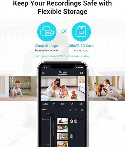 blurams 5G Cameras for Home Security, 2K Pet Camera with Phone App, 360° PTZ Indoor Camera w/Dual-Band WiFi6, Free Human/Motion/Sound Detection, 2-Way Talk, Night Vision, Compatible with Alexa, 2Pack