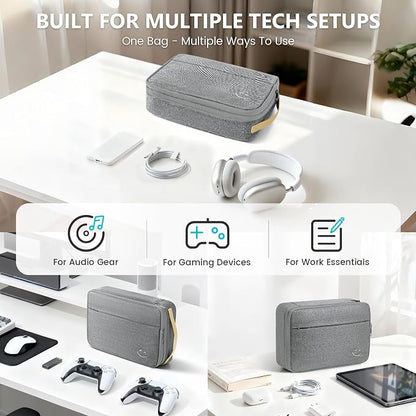 Travelkin Cord Organizer Travel, Cable Organizer For Electronic Accessories | Expandable electronics organizer,Charger organizer case, Large capacity travel case for Card,Usbs, travel essentials