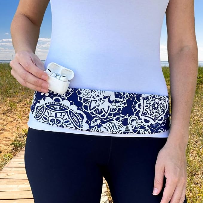 BANDI Running Belt for Women & Men – USA Made No-Bounce Adjustable Waist Pack & Secure Fanny Pack – Fits All Phones, Gels & Essentials – Zipper-Free, Medical Device Friendly