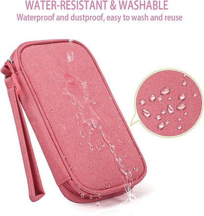 CAAORDKSO Electronic Organizer Travel Cable Accessories Bag, Electronic Organizer Case, Electronic Accessories Organizer Pouch Bag for Cable, Cord, Charger, Phone, Power Bank, Earphone (Pink)