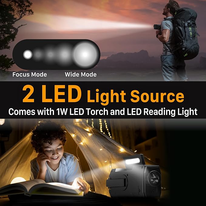 FosPower NOAA Emergency Weather Radio A1 7400mWh Portable Power Bank, AM/FM, USB/Solar/Hand Crank Charging, Battery Operated, SOS Alarm & Flashlight for Indoor/Outdoor Emergency - Black
