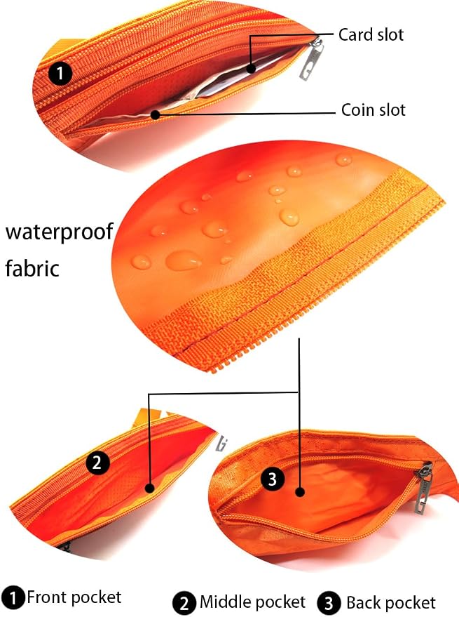Naoki Outdoor Sports Running Jogging Cycling Hiking Camping Climbing Travel Ultra-thin Waterproof Polyester Waist Pack / Bag Runner Belt(Orange)
