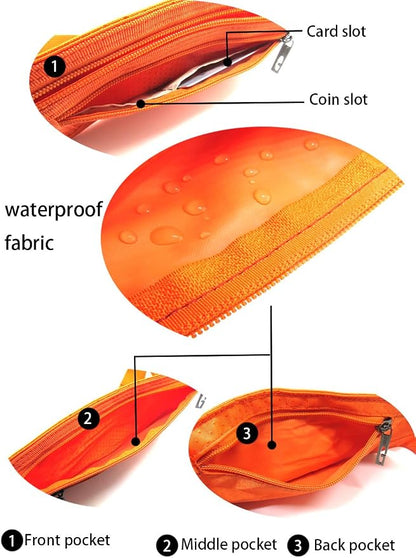 Naoki Outdoor Sports Running Jogging Cycling Hiking Camping Climbing Travel Ultra-thin Waterproof Polyester Waist Pack / Bag Runner Belt(Orange)