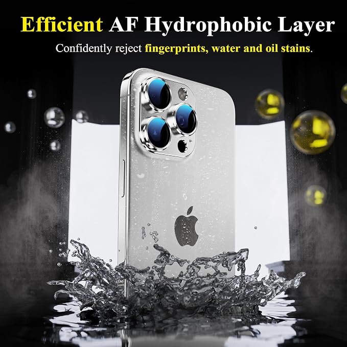 YWXTW for iPhone 16 Pro/iPhone 16 Pro Max Camera Lens Protector, [1:1 Perfect Fit] Matte Metal Anti Scratch Tempered Glass Camera Screen Protector Accessories, Case Friendly (White Titanium)