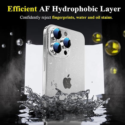 YWXTW for iPhone 16 Pro/iPhone 16 Pro Max Camera Lens Protector, [1:1 Perfect Fit] Matte Metal Anti Scratch Tempered Glass Camera Screen Protector Accessories, Case Friendly (White Titanium)