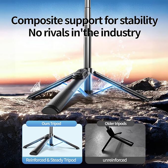 Mini Selfie Stick Tripod, Pocket Flex Tripod i-Phone Android Phone Grip, Portable Small Size Travel Compact Phone Selfie Stick with Remote, Handheld Metal Mount Live Streaming, Video Recording (A07)
