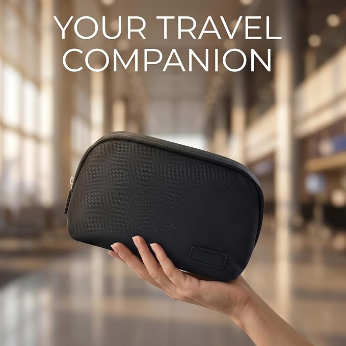 CAAORDKSO Travel Essential Electronics Organizer Bag, Tech Pouch Electronic Accessories Carry Case Portable Waterproof Storage Bag for Travel Accessories, Cable, Charger, Power Bank, Earphone, Black