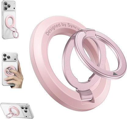 SYNCWIRE for MagSafe Ring Holder, Magnetic Phone Ring Holder Magnet Cell Phone Grip Finger Ring Kickstand Compatible with iPhone 17 16 15 14 13 12 Pro Max fits MagSafe Accessories
