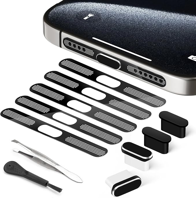 USB C Dust Plug, USB C Port Cover, Type C Charging Port Plug Cover with Speaker Dust Cover, Phone Accessories for iPhone 17/Air/17 Pro/17 Pro Max/iPhone 16/16 Plus/16 Pro/16 Pro Max/iPhone 15 Series