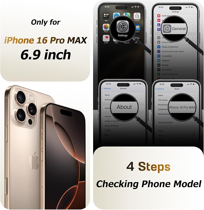 LOHASIC for iPhone 16 Pro Max Case Wallet with Detachable Crossbody Strap & Wrist Lanyard, RFID Blocking, 4 Card Slots 2 Cash Pockets, Vegan Leather Case with Card Holder for Women Girls, Black