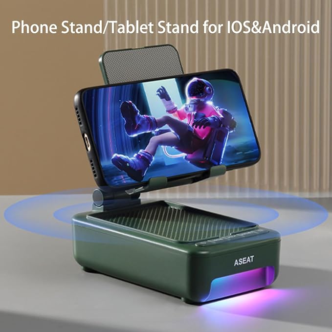 Gifts for Men Him, Cell Phone Stand with Bluetooth Speaker&Led Color Changing Light, Unique Gifts for Women Dad Her Husband, Birthday Gifts for Men