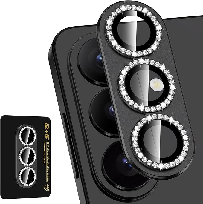 for Samsung Galaxy S26 Plus Camera Lens Protector, Electroplated Matte Back with 9H Tempered Glass Lens Protector, [Strong Adsorption] [Case-Friendly] Metal Ring HD Lens Cover, Black Diamond