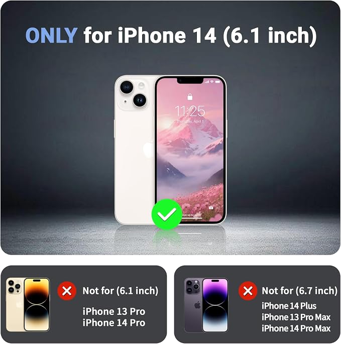jaroco Magnetic for iPhone 14 Case, [Compatible with MagSafe][Military Grade Drop Protection][Heavy Duty Protection][Non-Slip][Shockproof] 2-Layer Durable Bumper Phone Case 6.1''-Rose