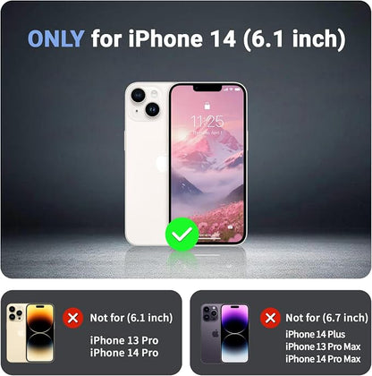 jaroco Magnetic for iPhone 14 Case, [Compatible with MagSafe][Military Grade Drop Protection][Heavy Duty Protection][Non-Slip][Shockproof] 2-Layer Durable Bumper Phone Case 6.1''-Rose
