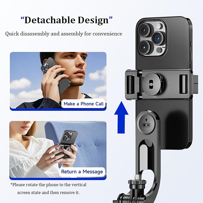 Gimbal Stabilizer - Master Every Move, 67" Selfie Stick Tripod for iPhone, Extendable Travel Tripod with 360° Panoramic Shot with Remote, Foldable Phone Stand for iPhone/Android