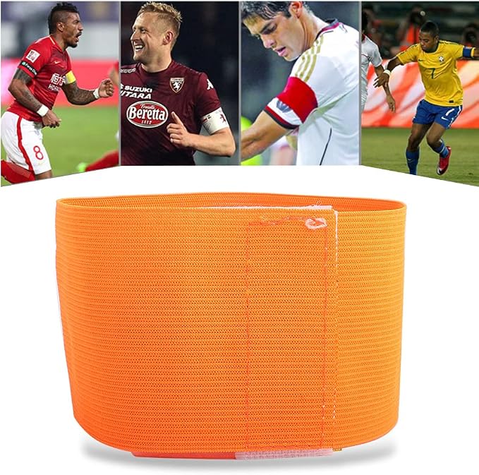 Captain Armband, Outdoor Team Sports Groups Soccer Armbands Adjustable Player Bands Elastic Soccer Captain Armband for Adult Youth School Team Competition Players(Orange)