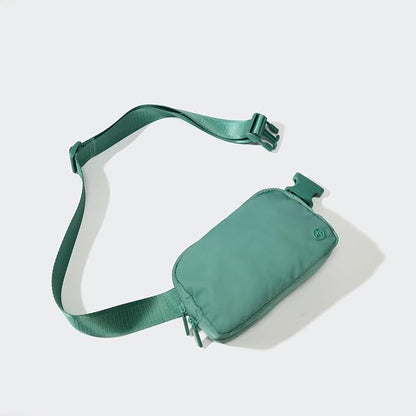 Pander Two Way Zipper Fanny Pack Nylon Everywhere Belt Bag for Women, Water Repellent Waist Packs, Crossbody Bags with Adjustable Strap (Eucalyptus Green)
