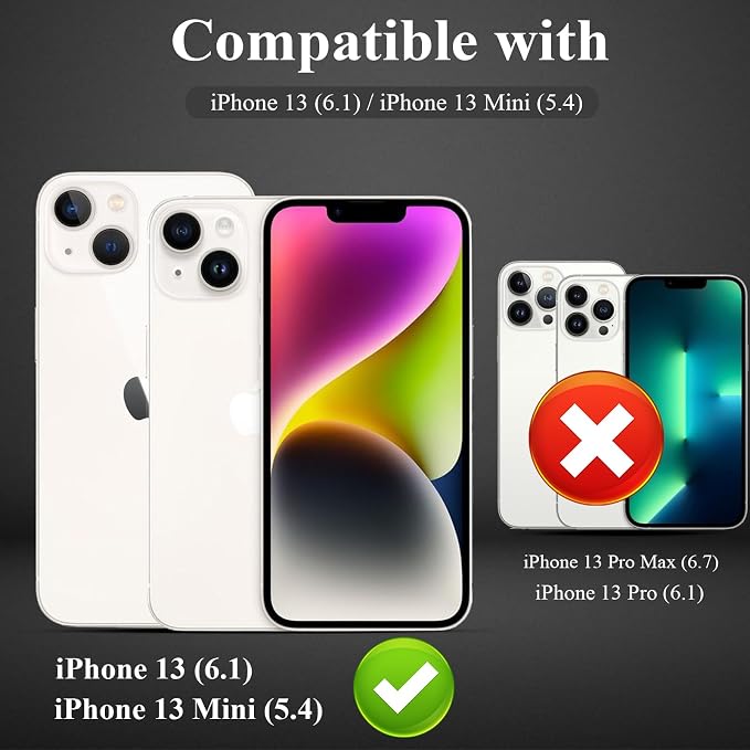 YWXTW [5 Pack Designed for iPhone 13 Camera Lens Protector, for iPhone 13 Mini Camera Lens Protector, Night Shooting Mode, Anti Scratch HD Clear 9H Hardness Tempered Glass