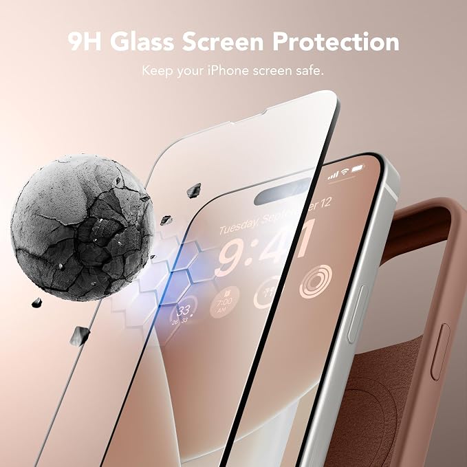 GONEZ for iPhone 15 Pro Max Case Silicone, Compatible with Magsafe, Camera Protector + Screen Protector, Soft Anti-Scratch Microfiber Lining, Liquid Silicone Shockproof Phone Cover, Brown
