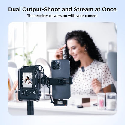 Saramonic Air Wireless Microphone for iPhone/Camera/Android/PC, 48kHz/24-bit,120dB Max SPL, 300m Range, Noise Cancelling, 30h Use for Filmmaking and Content Creation (USB Type-C Version)