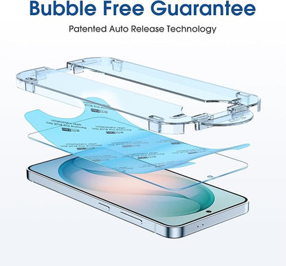 amFilm Auto-alignment OneTouch for Samsung Galaxy S26 6.3'' Screen Protector + Camera Lens Protector, Tempered Glass, 30 seconds Installation, Bubble Free, Case Friendly, Anti-Scratch [2+2 Pack]