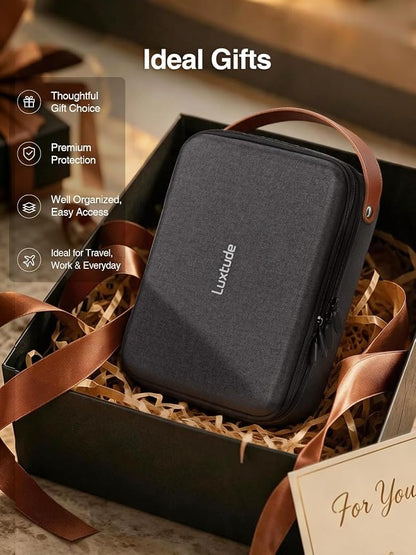 Large Electronics Organizer Travel Case for Chargers and Cords, Hard Case for Electronics, Travel Essentials for Chargers/Mouse/USB Drives/SD Cards, Tech Gifts (Case Only)