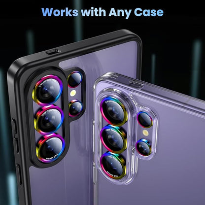 Uyiton for Samsung Galaxy S26 Ultra Camera Lens Protector - [Case-Friendly][Not Easy to Break][Ultra-Thin] Military-Grade Tempered Glass with Aluminum Metal Rear Camera Screen Cover - Colorful