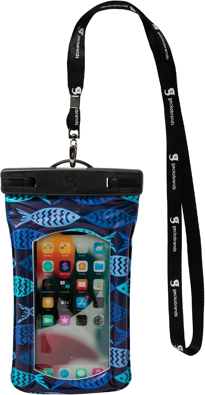 geckobrands Float Phone Dry Bag - Waterproof & Floating Phone Pouch – Fits Most iPhone and Samsung Galaxy Models