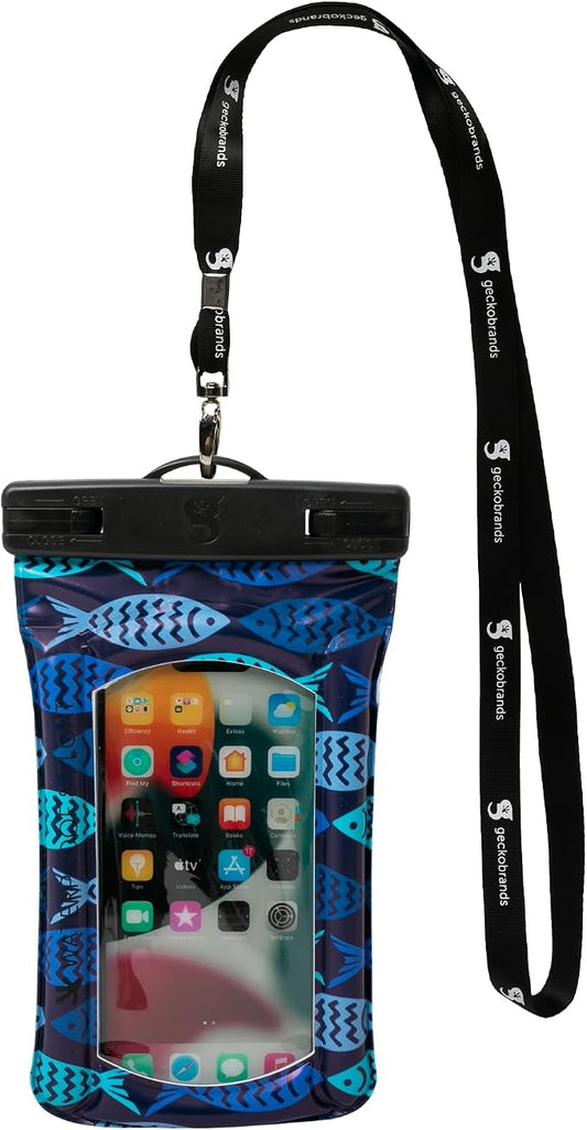 geckobrands Float Phone Dry Bag - Waterproof & Floating Phone Pouch – Fits Most iPhone and Samsung Galaxy Models