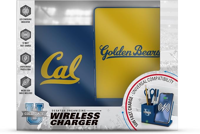 SOAR NCAA Unisex Wireless Charging Stand with Desktop Organizer