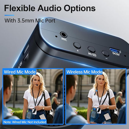 Moman Voice Amplifier with Wireless Lavalier Microphone, Zero Whistling Low Latency Portable Speaker, Personal PA System with Wireless Clip on Mic for Teachers Classroom Yoga Tour Guide Meeting Coach