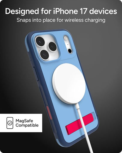 ZAGG Sedona Snap Case with Kickstand for iPhone 17 Pro Max - Blue Royal Ember, Drop Protection (13ft/4m), Multi-Layer Protection, with Camera Button, MagSafe Phone Case with Impact-Absorbing Bumpers