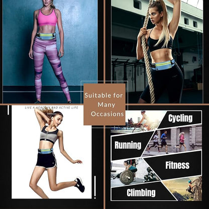 USHAKE Running Belt with Bounce-Free Pouch for iPhone and Samsung Galaxy - Ideal for Running, Walking, Cycling, and Gym Workouts