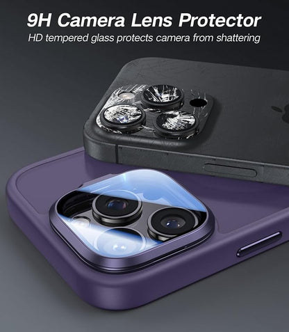 [Upgraded] for iPhone 16 Pro Max Case with Camera Cover Stand [Fit for MagSafe][9H Camera Lens Protector] Mil-Grade Protection Translucent Magnetic iPhone 16 Pro Max Phone Case, Purple