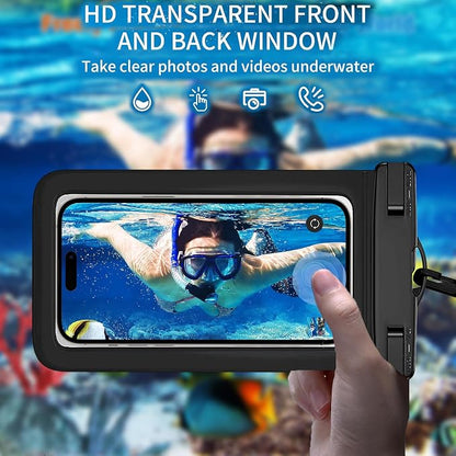 Waterproof Case Compatible with iPhone 14 Pro Max/13/12/11/XR/X/SE/8/7, Galaxy S22/S21 Google up to 7.5" IPX8 Dry Bag Vacation Essentials (Balck-4)