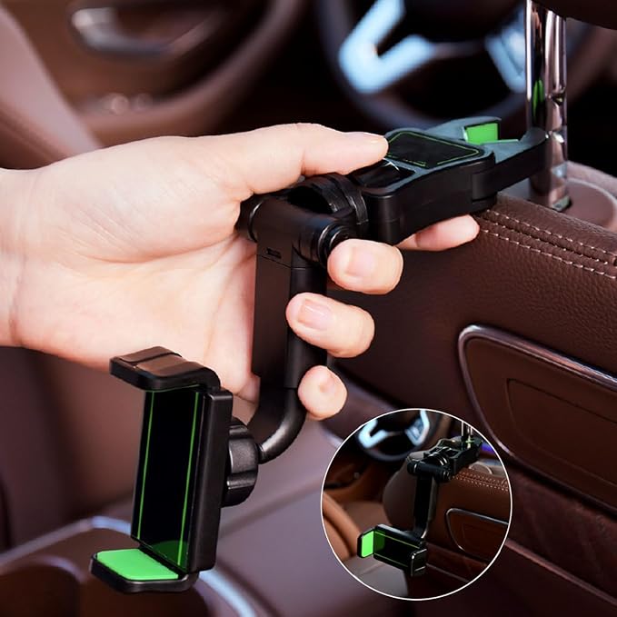 Phone Holder Rear View Mount Adjustable Phone Holder Auto Rear Headrest Mount Bracket Retractable Phone Accessories