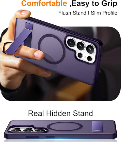 Magnetic for Samsung Galaxy S26 Ultra Case, [Innovate Stand][Military Grade Drop Protection][Non Slip][Translucent Matte] Shockproof Phone Case for Galaxy S26 Ultra 2026 -Purple
